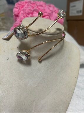 Gold Crystal Open Cuff Bracelet - Women Jewelry